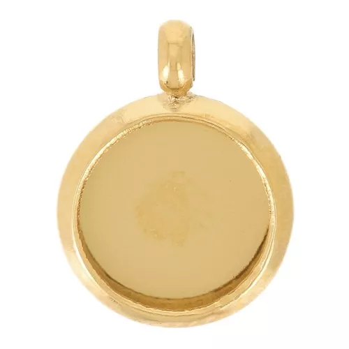 6mm 304L stainless steel Pendant setting for flat-bottomed cabochon - gold x1