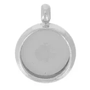 6mm 304L stainless steel Pendant setting for flat-back cabochon x1