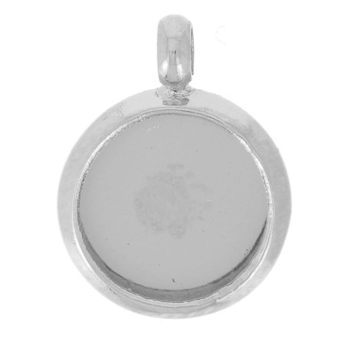 6mm 304L stainless steel Pendant setting for flat-back cabochon x1