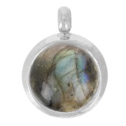 6mm 304L stainless steel Pendant setting for flat-back cabochon x1