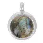 6mm 304L stainless steel Pendant setting for flat-back cabochon x1