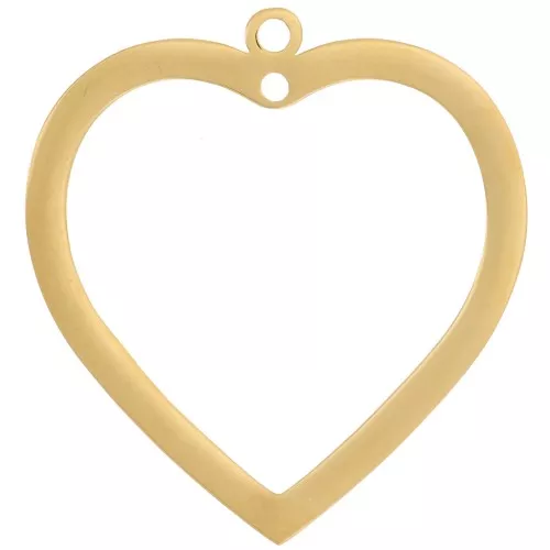 32x30mm 316L stainless steel Hollow heart pendant - Gold x1