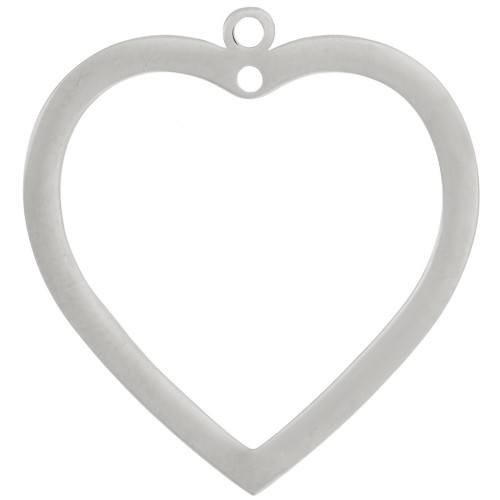 32x30mm 316L stainless steel Hollow heart pendant x1