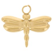 14x16mm 304L Stainless Steel Dragonfly Charm - Gold x1|raw }}