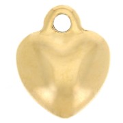 Curved heart charm 12x10 mm - 304 Gold stainless steel x1