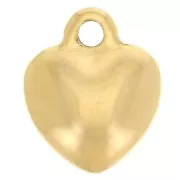 Curved heart charm 12x10 mm - 304 Gold stainless steel x1