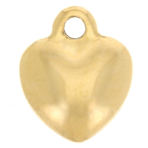 Curved heart charm 12x10 mm - 304 Gold stainless steel x1
