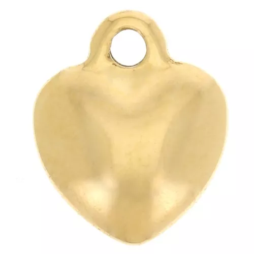 Curved heart charm 12x10 mm - 304 Gold stainless steel x1