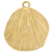 16mm 304L stainless steel Round irregular textured pendant - Gold x1