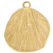 16mm 304L stainless steel Round irregular textured pendant - Gold x1