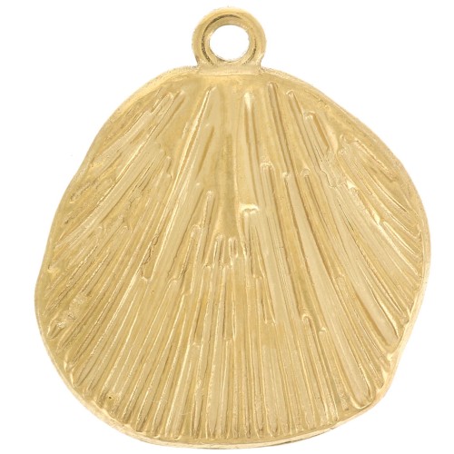 16mm 304L stainless steel Round irregular textured pendant - Gold x1
