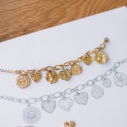 16mm 304L stainless steel Round irregular textured pendant - Gold x1