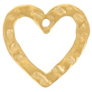 13x13.5mm 316L stainless steel Hammered hearts charms - Gold x2