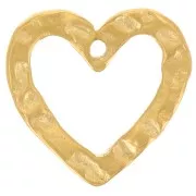 13x13.5mm 316L stainless steel Hammered hearts charms - Gold x2