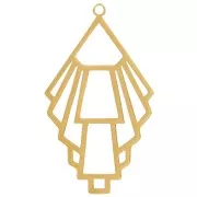 39x23mm Stainless steel 316L Geometric design pendant - Gold x1