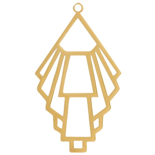 39x23mm Stainless steel 316L Geometric design pendant - Gold x1