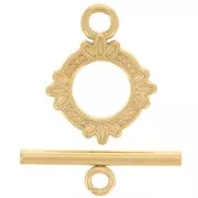 14mm 304L stainless steel T clasp for bracelet or necklace - gold x1