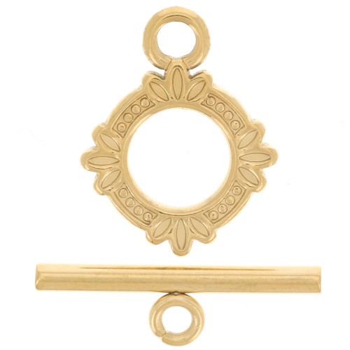 14mm 304L stainless steel T clasp for bracelet or necklace - gold x1