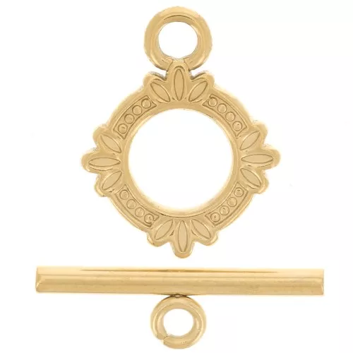 14mm 304L stainless steel T clasp for bracelet or necklace - gold x1