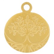 11x10mm Stainless Steel 316L Tree of Life Charm - Gold x1