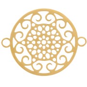 20mm Stainless steel 316L Round openwork spacer Arabesque pattern - Gold x1|raw }}