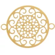 20mm Stainless steel 316L Round openwork spacer Arabesque pattern - Gold x1