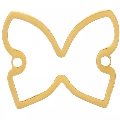 12x14mm 316L Stainless steel Openwork butterfly spacer - Gold x1