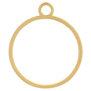 10mm 316L stainless steel hollow circle charm - Gold x1|raw }}