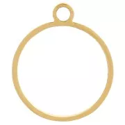10mm 316L stainless steel hollow circle charm - Gold x1