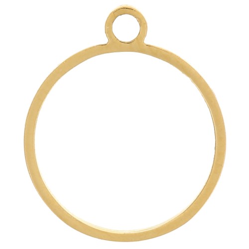 10mm 316L stainless steel hollow circle charm - Gold x1