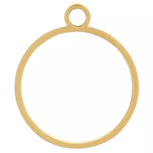 10mm 316L stainless steel hollow circle charm - Gold x1