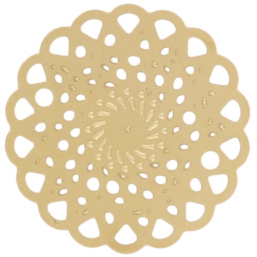 13mm Stainless steel 316L Openwork rosette spacer - Gold x1