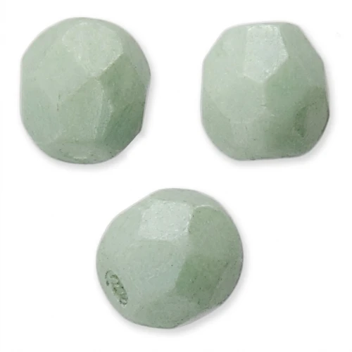 Facets 4 mm Chalk White Teal Luster x50