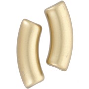Curved tube beads 35x11 mm in opaque acrylic - Matt gold x6