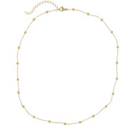 304L stainless steel Cable mesh choker with 3mm small balls - Gold x46cm|raw }}