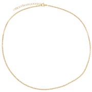 2.1mm Stainless steel 304L Jaseron mesh choker - Gold x46cm|raw }}