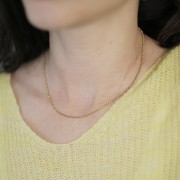 2.1mm Stainless steel 304L Belcher chain choker - Gold x46cm