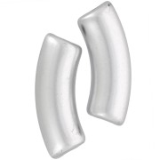 35x11mm Curved tube beads in opaque acrylic - Matt silver x6