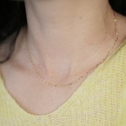 1.4mm 304L stainless steel Fancy mesh choker - Gold x46cm