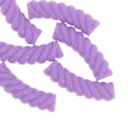 32x8mm Twisted curved tube beads in opaque acrylic - Purple x6|raw }}