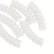 32x8 mm curved twisted tube beads in opaque acrylic - Ivory x6