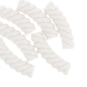 32x8mm Twisted curved tube beads in opaque acrylic - Ivory x6