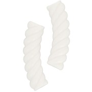 32x8 mm curved twisted tube beads in opaque acrylic - Ivory x6