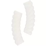 32x8 mm curved twisted tube beads in opaque acrylic - Ivory x6