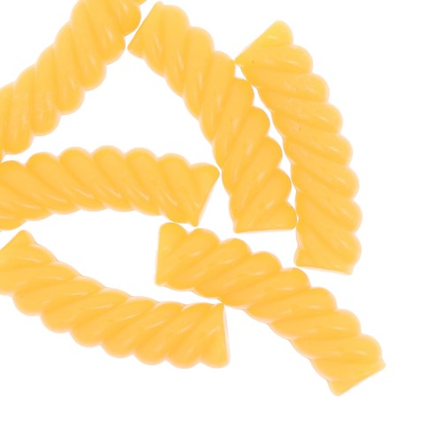 32x8mm Twisted curved tube beads in opaque acrylic - Yellow x6