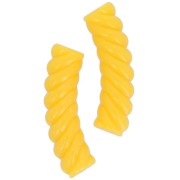 32x8mm Twisted curved tube beads in opaque acrylic - Yellow x6