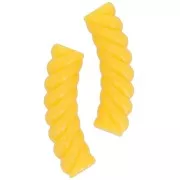 32x8mm Twisted curved tube beads in opaque acrylic - Yellow x6