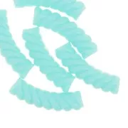 32x8 mm curved twisted tube beads in opaque acrylic - Turquoise green x6