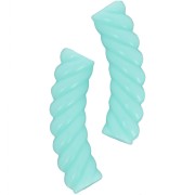 32x8 mm curved twisted tube beads in opaque acrylic - Turquoise green x6