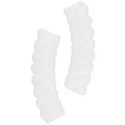 32x8 mm curved twisted tube beads in opaque acrylic - White x6